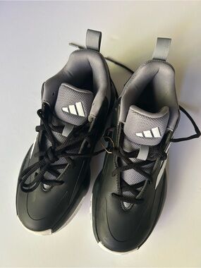 adidas Cross Em Up Select Kids Basketball Sneakers Black Gray Mid-Top Size 4.5